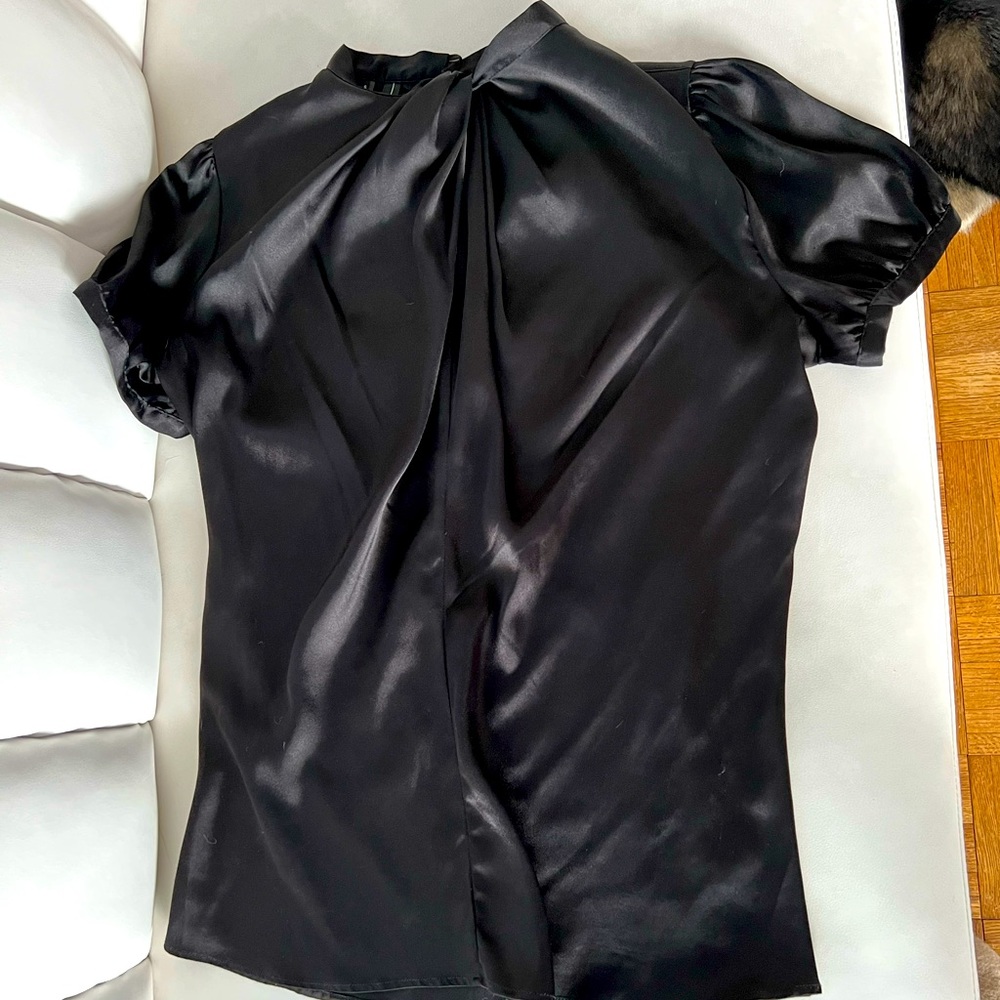 Elegant Black Satin Blouse